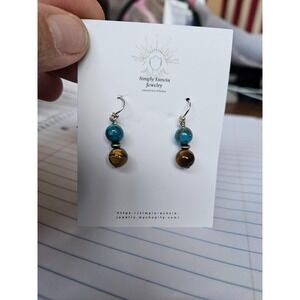 OOAK Handmade Simply Eunoia Jewelry with Tiger's Eye and Turquoise Earrings